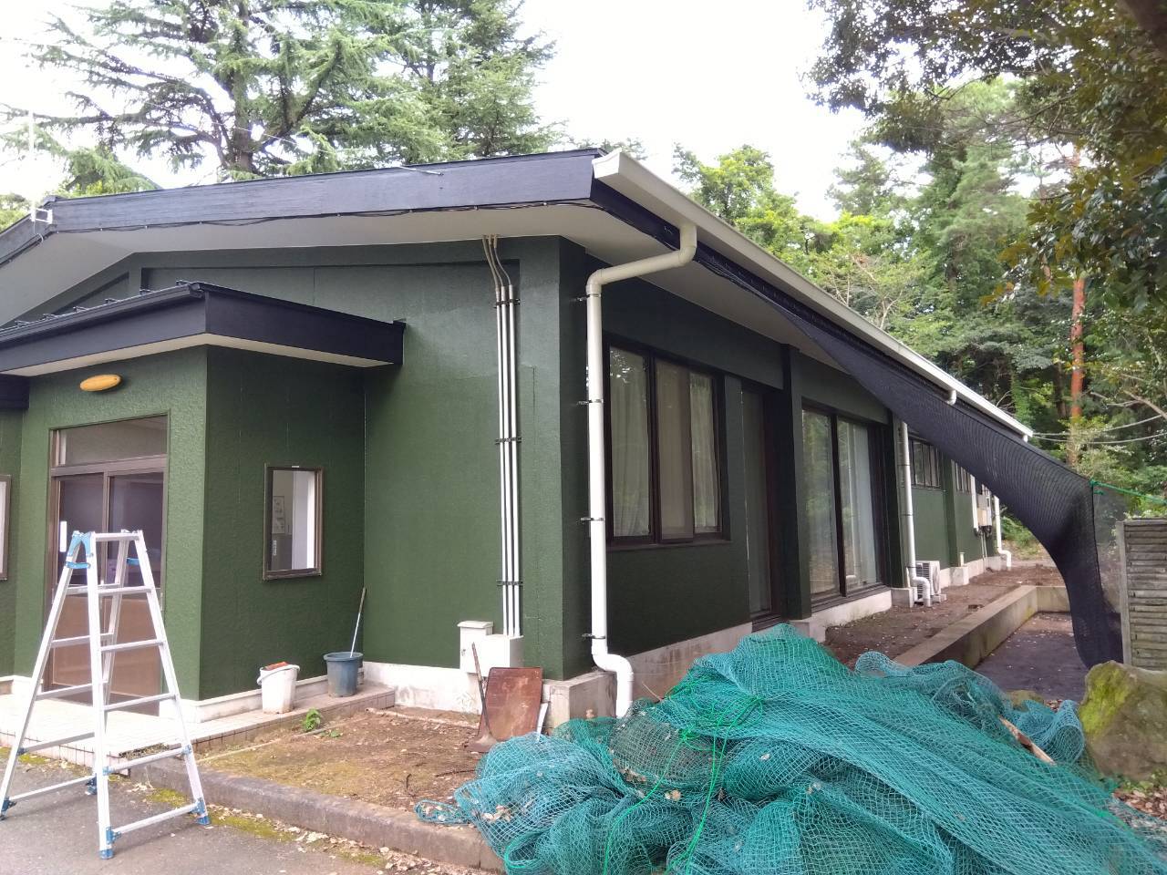 つくばみらい市 施工中の建物全体の様子