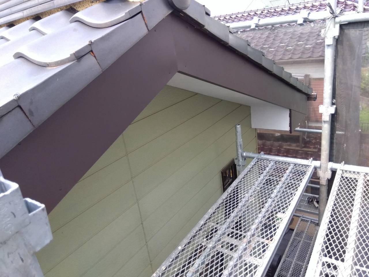 つくば市　破風板板金カバー工事の完成