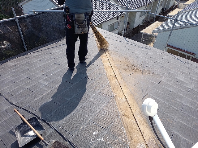 棟板金下地を撤去完了