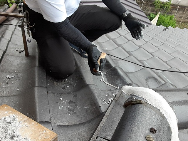 連結部の漆喰が完了しました