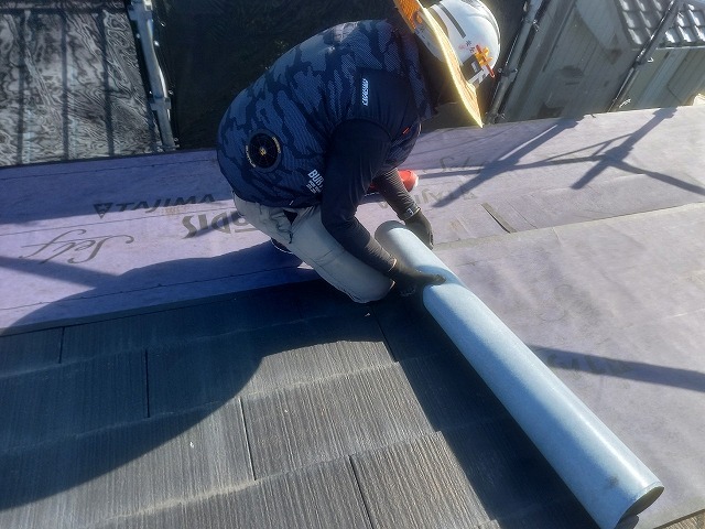 防水シート張り