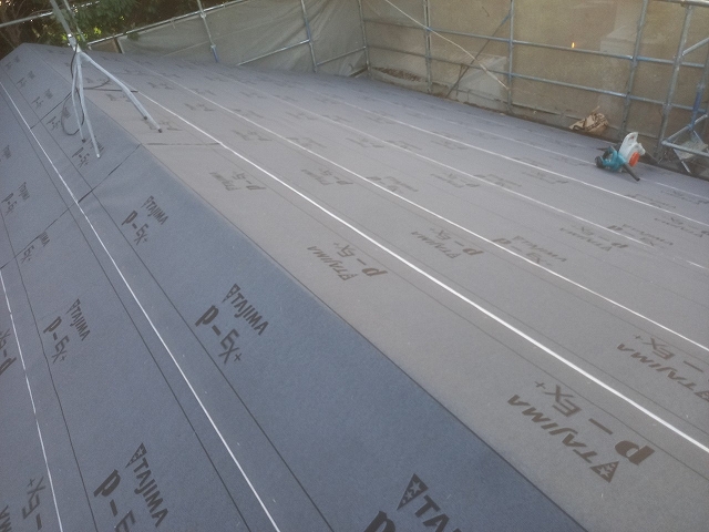 防水シート施工完了