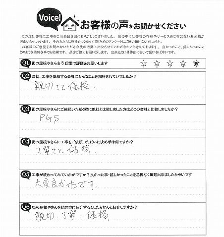 工事後お客様の声