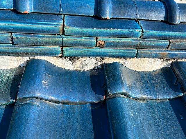 漆喰の状態確認