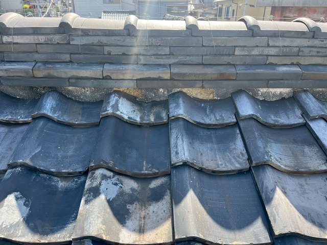 棟瓦の状態確認