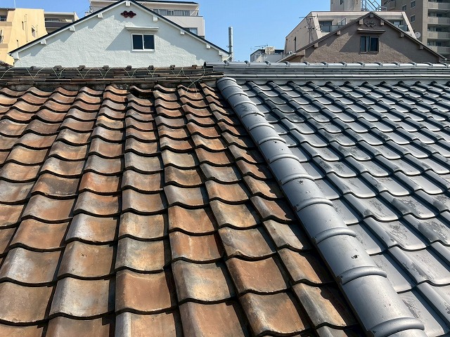 連棟住宅の屋根点検