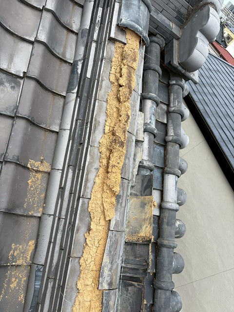 台風被害を受けた棟