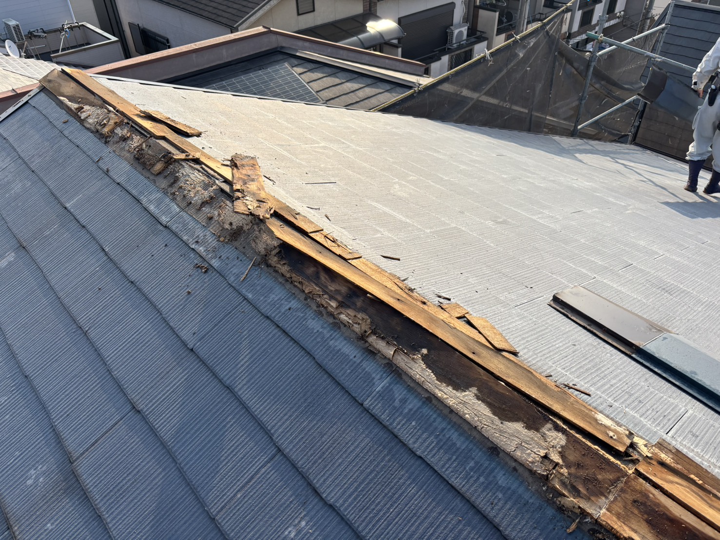 棟下地の撤去と交換
