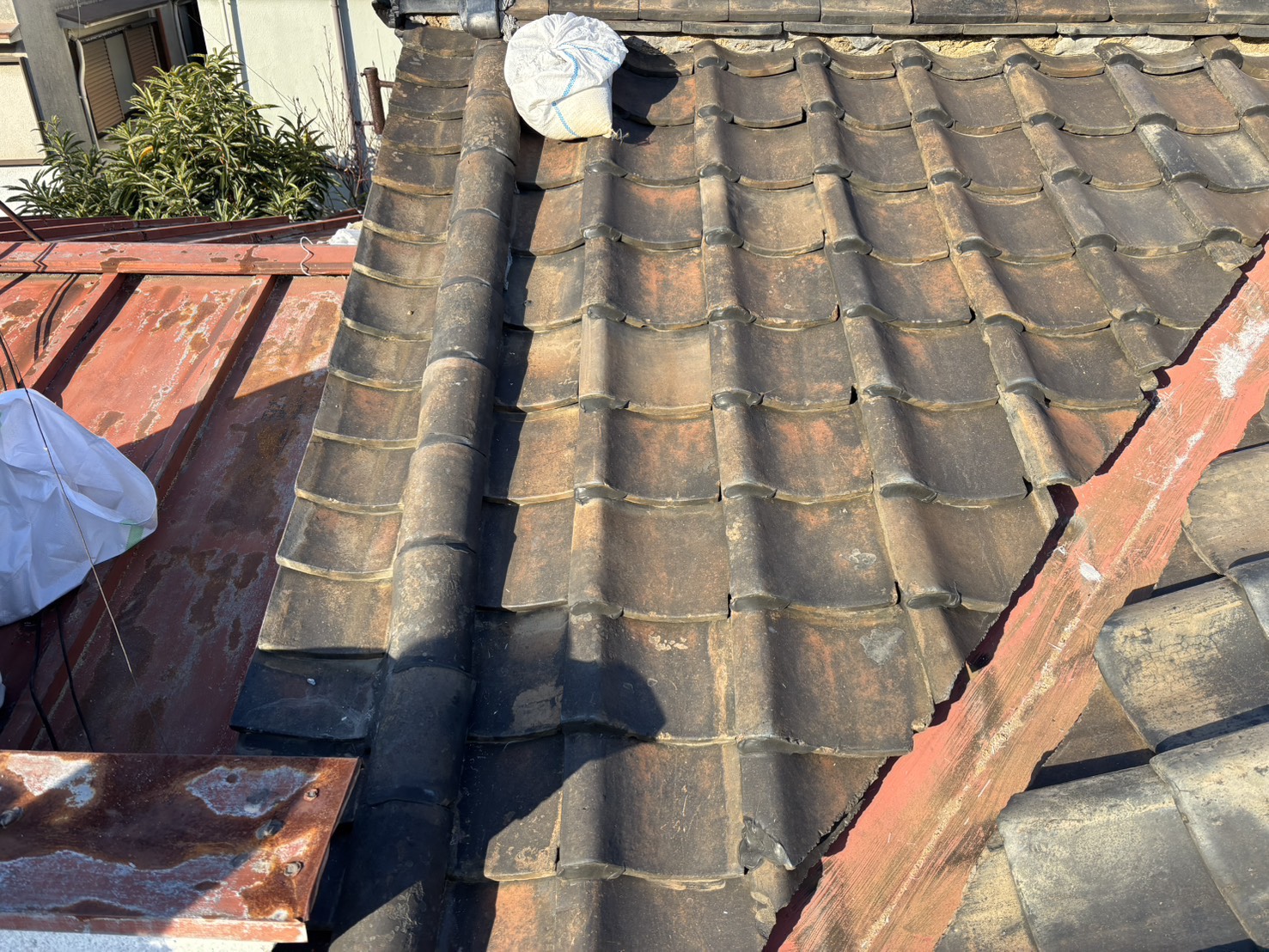 瓦のずれと周辺部の劣化