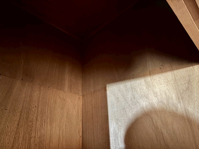 仙台市青葉区　押入れの壁から雨漏りしている様子