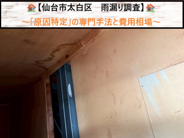 【仙台市太白区　雨漏り調査】現場で行う「原因特定」の専門手法と費用相場