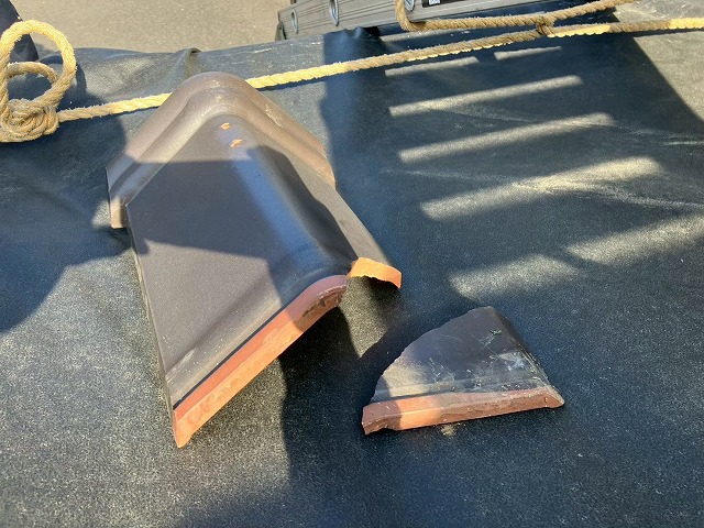 仙台市太白区 強風で落ちた瓦