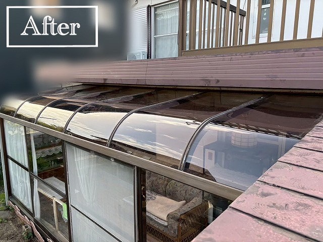 亘理郡-テラス屋根-ポリカーボネート交換工事