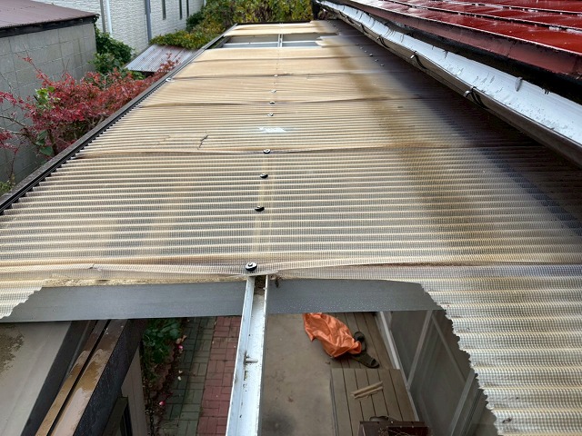 仙台市太白区-ポリカ波板交換工事