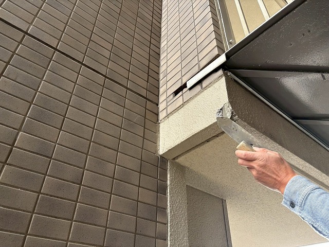仙台市太白区 マンション補修工事 エキスパンションジョイント 軽量モルタル塗り