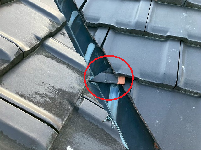 仙台市太白区 強風でズレた谷瓦