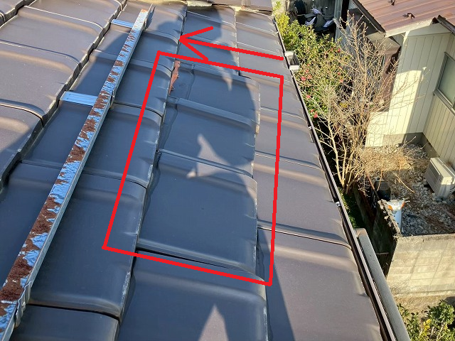 仙台市太白区 数枚ズレた瓦