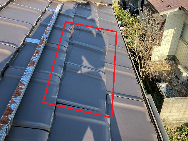 仙台市太白区 数枚ズレた屋根瓦