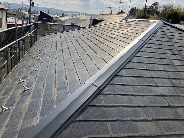 仙台市太白区 風で飛ばされた棟板金 完工