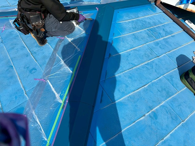 仙台市太白区 棟板金交換工事 塗装