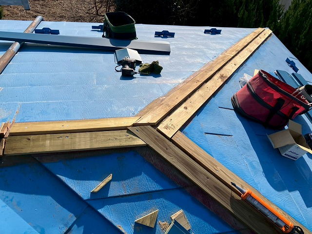 仙台市太白区 棟板金交換工事 木下地設置