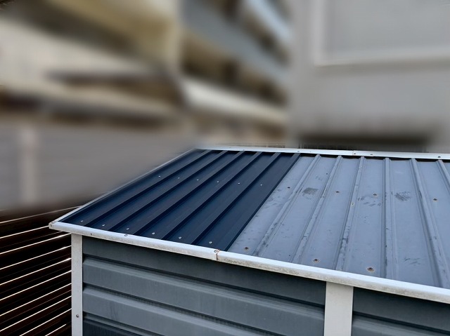 仙台市太白区-物置屋根の屋根板金交換工事完工