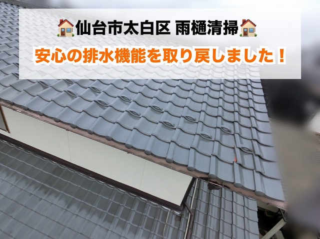 仙台市太白区-雨樋清掃