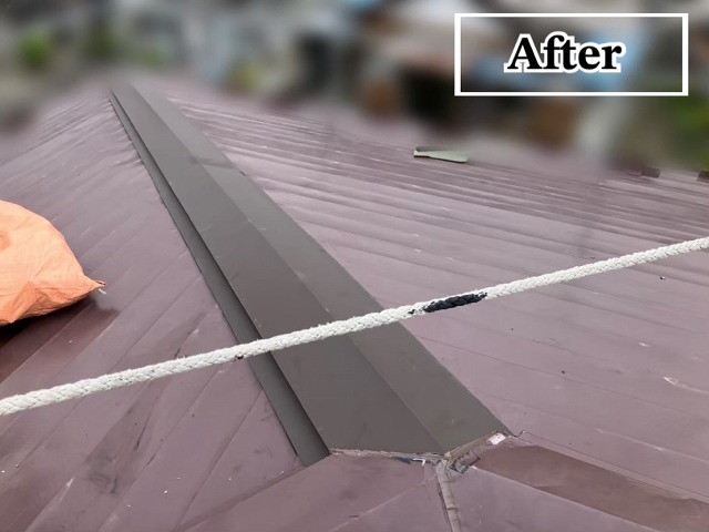 仙台市太白区にて棟板金交換工事