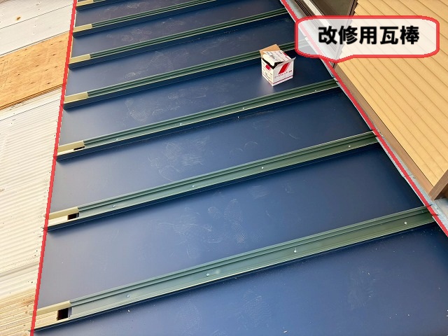 仙台市太白区人来田-1階屋根カバー工事