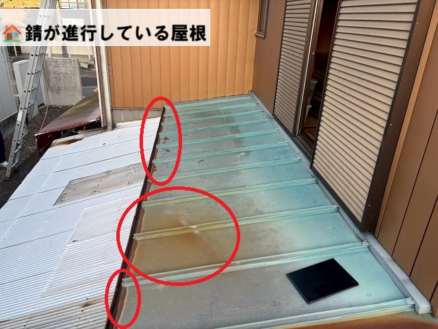 仙台市太白区人来田-1階屋根カバー工事