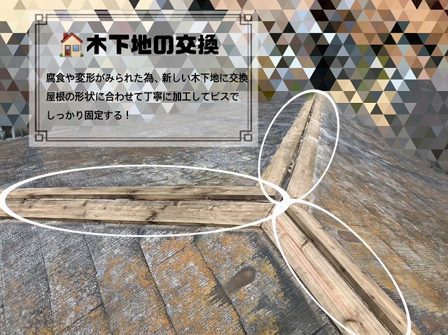 新しい木下地の交換