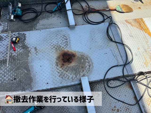 仙台市宮城野区-鉄板パレット補修工事