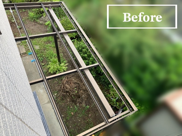 仙台市泉区-テラス屋根ポリカ波板取り付け工事