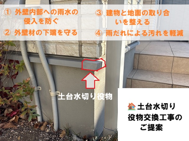 仙台市泉区-土台水切り役物交換工事