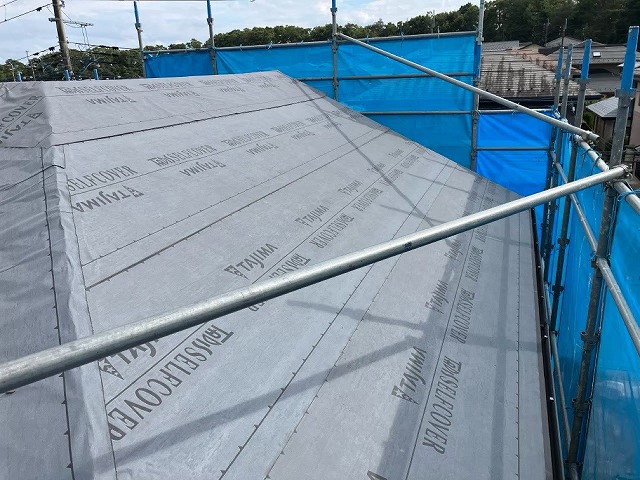 仙台市泉区 屋根カバー工事 ルーフィング設置