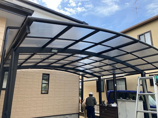 仙台市青葉区 カーポートパネルの脱着工事