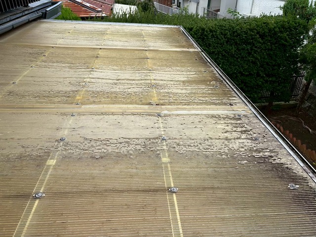 仙台市青葉区 現地調査 劣化の激しいサンルーム屋根