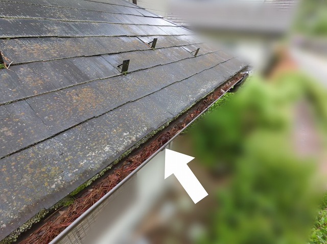  仙台市青葉区-雨樋清掃前