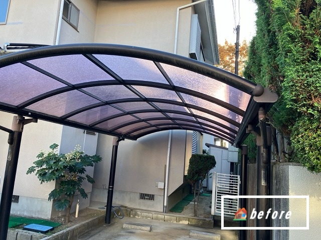 仙台市青葉区にて-カーポートパネル脱着工事