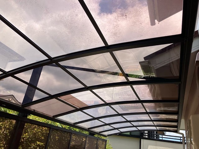 名取市 カーポートパネル取り付け完了