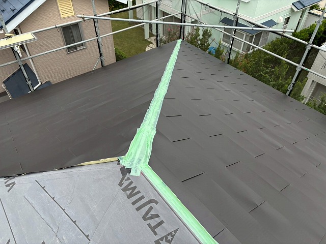 名取市 屋根カバー工事 屋根本体設置