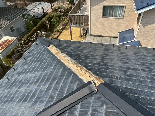 名取市 強風で飛ばされた棟板金