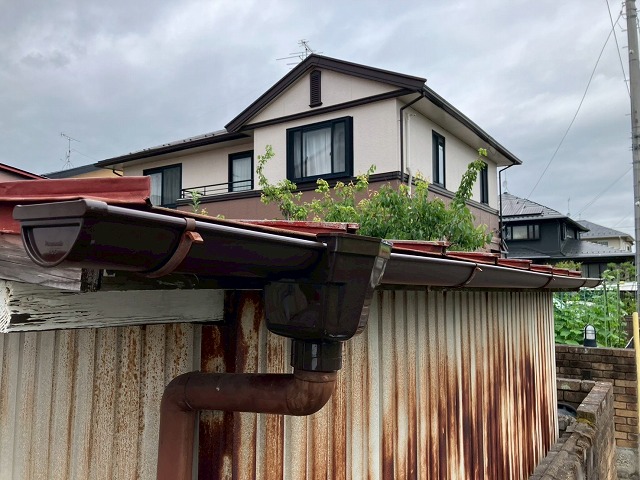 岩沼市-雨樋とポリカ波板の現地調査