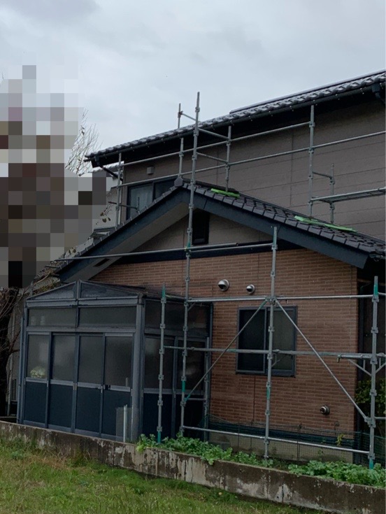 リフォーム工事　足場の設置