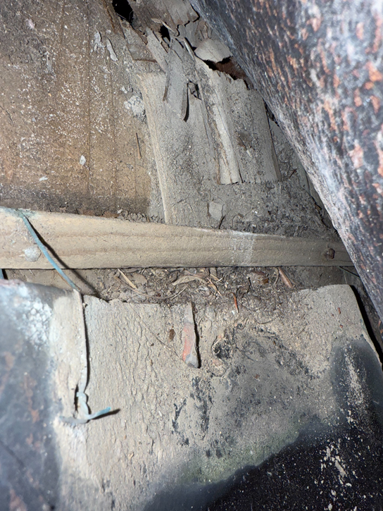 屋根下地が傷んでいます。