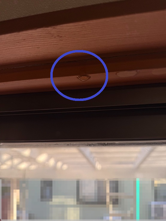 散水試験　室内に水が垂れきました