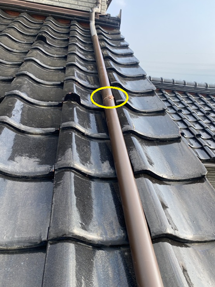 這樋を銅線で固定