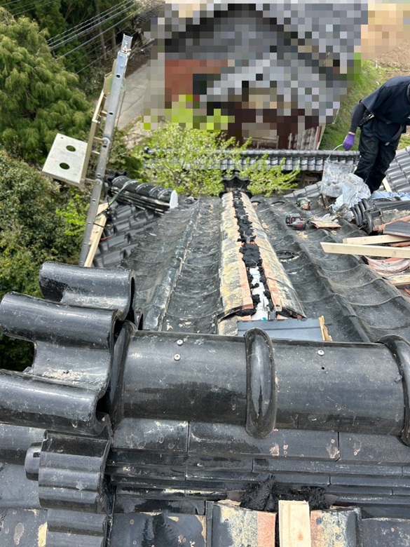 下り棟積み直し工事