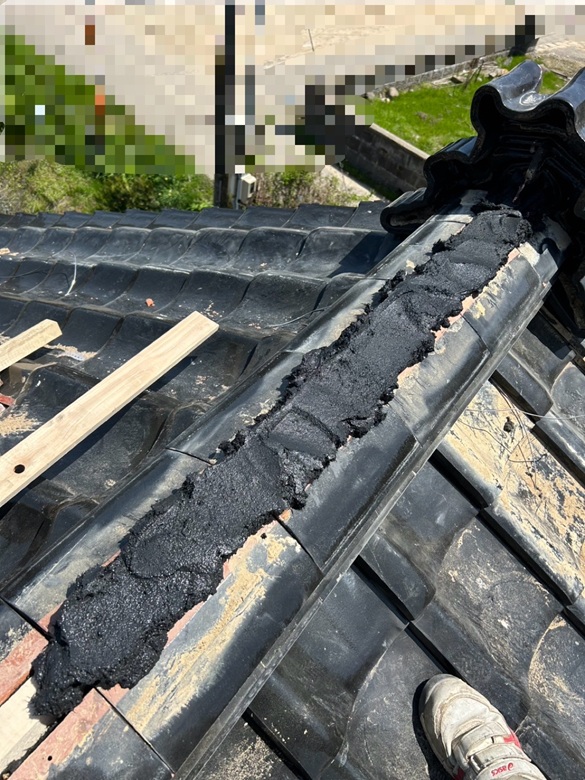 のし瓦を５段重ねました