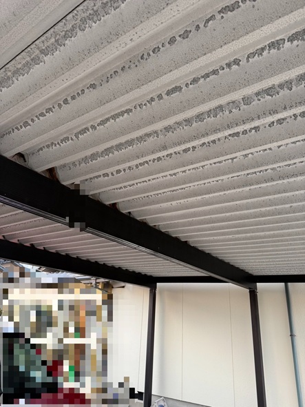 折板塗膜の剥がれ